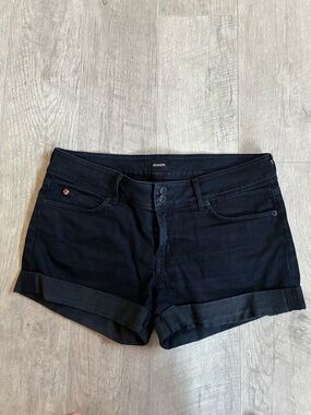 Hudson Croxley Mid Thigh Navy Blue Cuffed Denim Shorts Size 30”
